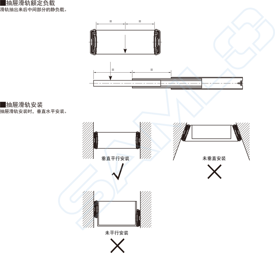中載型抽屜滑軌-鋼制兩段式安裝方法